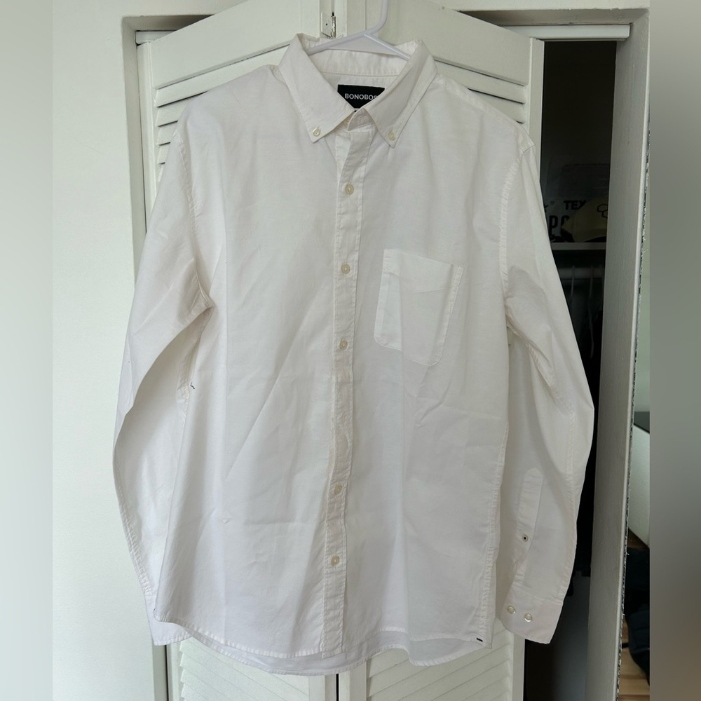 Bonobos long sleeve button down shirt - medium - slim fit - white